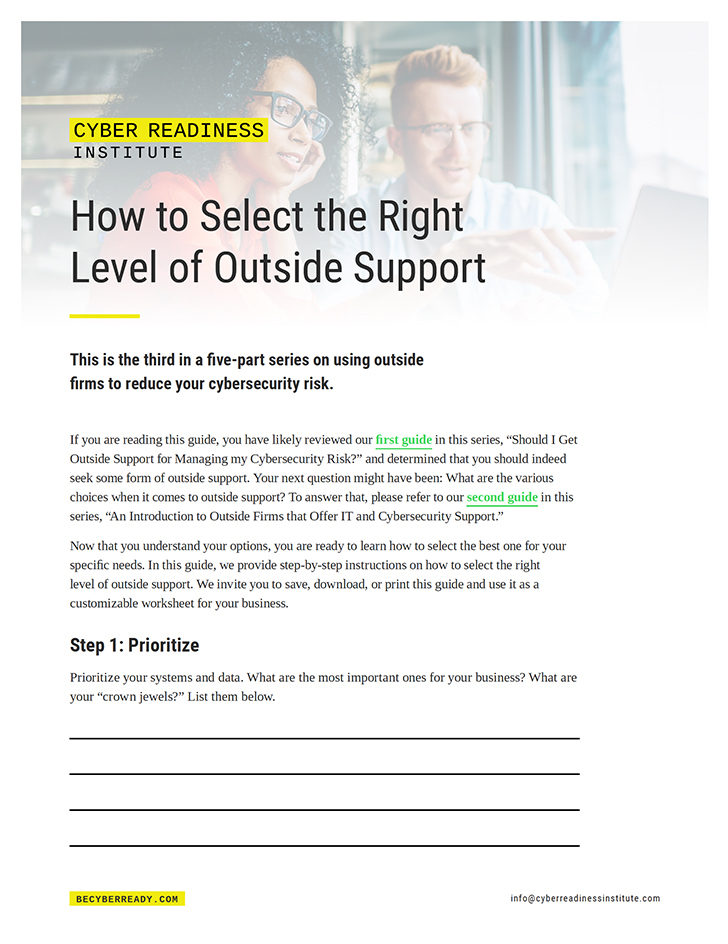 How to Select the Right Level of Outside Support cover