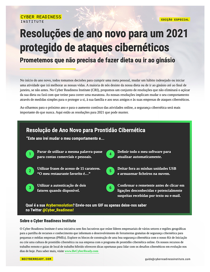 New Year’s Resolutions for a Cyber Secure 2021 cover in spanish