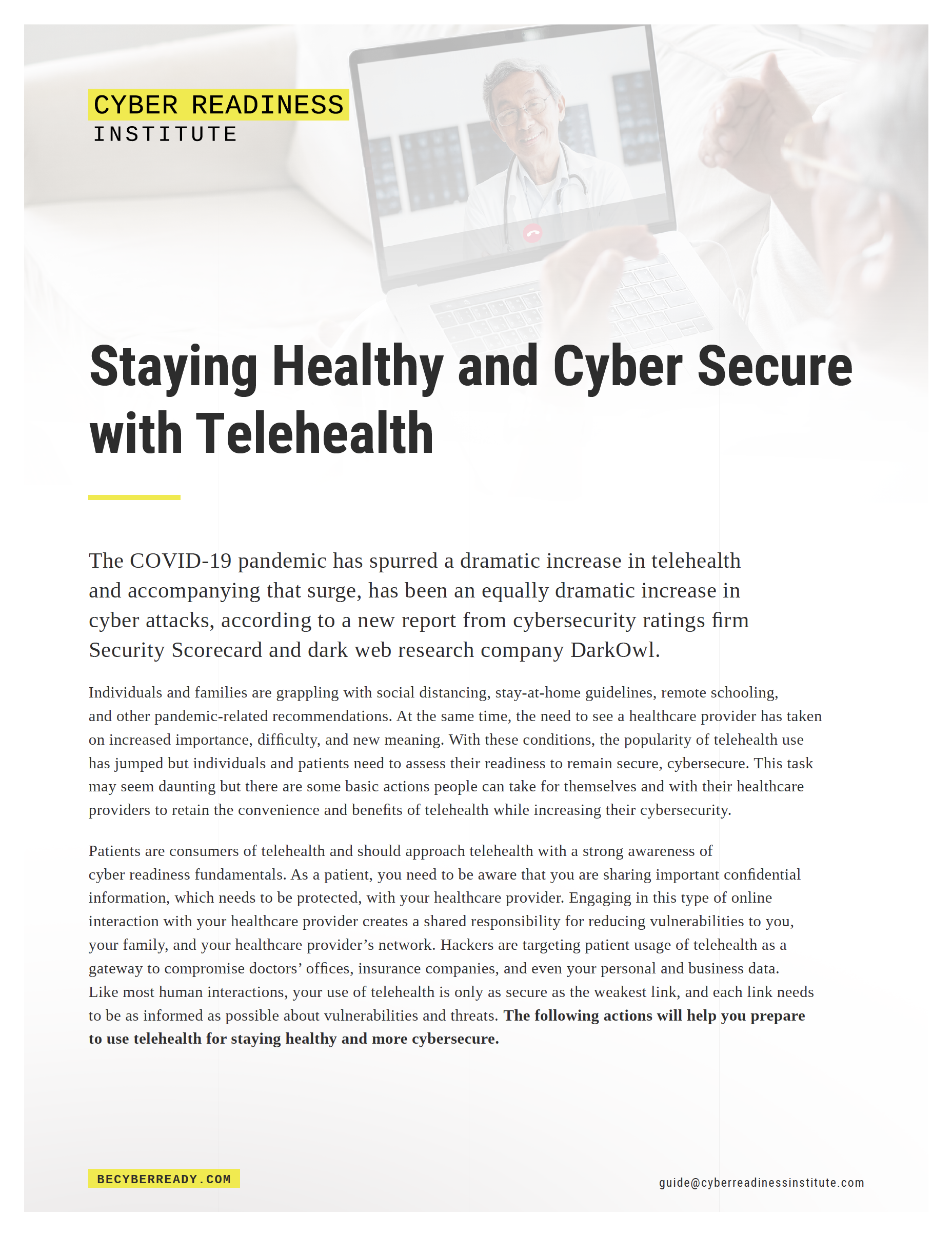 Staying Healthy and Cyber Secure with Telehealth cover
